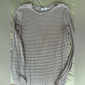Old Navy Black and White Striped Long Sleeve Tee